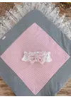 Omarı Pembe Prizma Taş Nakışlı Yenidoğan Bebek Battaniyesi