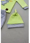 Omarı Minik Dino Nakışlı Bebek Sweat Takımı Yeşil