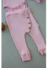 Omarı Şarkıcı Kuşlar Nakışlı Bebek Kız Takımı - Pembe