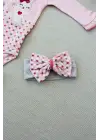 Omarı Havuç Tavşan Nakışlı Kız Bebek Zıbınlı Takı 3lü Set