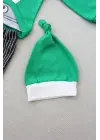 Omarı Şımarık Tavşan Nakışlı Bebek Sweat Takımı - Yeşil