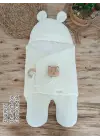 Omarı Yenidoğan Bebek Battaniyesi Kundak Krem