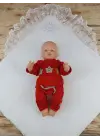 Omarı Pırıltı Taç Nakışlı Yenidoğan Bebek Battaniyesi