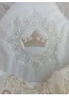 Omarı Nakışlı ve Taşlı Yenidoğan Bebek Battaniyesi