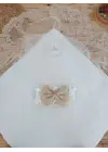 Omarı Yenidoğan Pamuk Battaniyesi Taç Nakışlı Prizma Taş Desenli Bebek Örtüsü