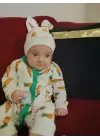 Omarı Havuç Baskılı Bebek Tulumu - Kız Erkek Uzun Kollu
