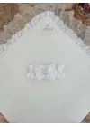 Omarı Yenidoğan Taç Nakışlı Wool Yün Kundak Bebek Battaniyesi