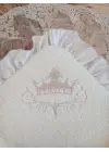 Omarı Yenidoğan Taç Nakışlı Wool Yün Kundak Bebek Battaniyesi