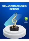 Sol Anahtarı Figürlü Dönen Müzik Kutusu Altın Renk Dekoratif