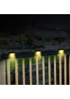 Solar Güneş Enerjili Şarj Edilen Köşebent Merdiven Veranda Bahçe Yolu Led Lamba Işık 4 Adet