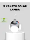 Solar Güneş Enerjili Ve Usb Şarjlı 5 Kanatlı Led Kamp Lambası