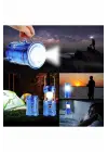 Solar Şarjlı Kamp Lambası Güneş Enerjili Kızaklı Kamp Feneri Çadır Feneri Led Işıldak