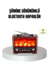 Solar Şarjlı Şömine Alev Efektli Bluetooth Hoparlör 7w Taşınabilir Ses Sistemi