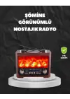 Solar Şarjlı Şömine Işıklı Bluetooth Hoparlör – Radyo, Usb, Tf Kart Destekli