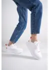 Spor Tabaan Bayan Ayakkabı Beyaz/Turuncu