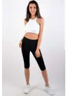 Sportif Kadın Kapri Tayt Siyah 4005