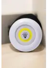 Spot Lamba Led Işık 3lü Uzaktan Kumandalı Pilli Yapışkanlı Kablosuz