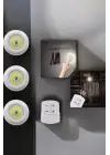 Spot Lamba Led Işık 3lü Uzaktan Kumandalı Pilli Yapışkanlı Kablosuz