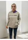 Omarı Baskılı Kapüşonlu Sweatshirt - Gri | Şık ve Rahat Tasarım