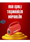 Suya Dayanıklı 20w Rgb Hoparlör Bluetooth, Usb, Sd Kart Ve Aux Girişli