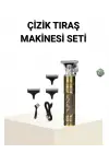 T Bıçaklı Profesyonel Çizik Tıraş Makinesi Seti – 120 Dakika Kullanım, Şarjlı & Kablolu