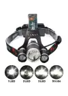 T6 Kafa Feneri 5000 Lumens 3xcree Xm-t6+2r5 Lamba Led Kamp Lambası