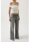 Taş Şerit Detaylı Jean