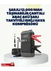 Taşınabilir Akü Takviye Cihazı Işıklı Hava Kompresörü Powerbank