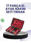 Taşınabilir Deri Kutulu 17 Parça Manikür Seti
