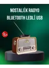 Taşınabilir Nostalji Radyo Bluetooth Usb Aux Girişli