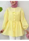 Omarı Sarı Taşlı Detaylı Gömlek