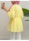 Omarı Sarı Taşlı Detaylı Gömlek