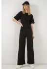 Taşlı Tişört Pantolon İkili Takım 30105 - Siyah