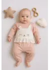 Tavşan Nakışlı Güpürlü % 100 Pamuk Kız Bebek Tulum
