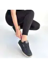 Tawen Siyah Cilt Bej Tabanlı Bağcıklı Spor Ayakkabı