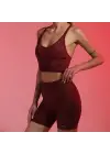 Tayt Crop Takım-Kırmızı