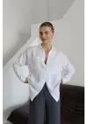 Tek cepli müslin gömlek beyaz pt