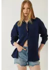 Tek cepli müslin gömlek lacivert pt
