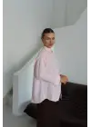 Tek cepli müslin gömlek pembe pt