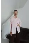 Tek cepli müslin gömlek pembe pt