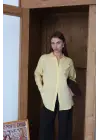 Tek cepli müslin gömlek sarı