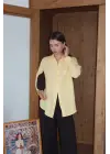 Tek cepli müslin gömlek sarı