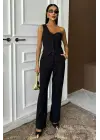 Omarı Tek Omuz Büstiyer Plazzo Pantolon Takım
