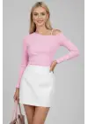 Tek Omuz İpli Bluz Pembe T4328