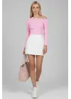 Tek Omuz İpli Bluz Pembe T4328