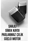 Tıraş Makinesi Sinek Kaydı Paslanmaz Çelik Taşınabilir Şarjlı