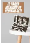 Tırnak Bakım Seti Tırnak Düzeltme Batık 12 Parça Çanta Tipi Manikür Pedikür