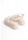Trend Lastikli Taşlı Kadın Sandalet