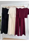 Omarı Şık Triko Bluz Pantolon Takımı
