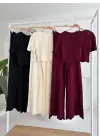 Omarı Şık Triko Bluz Pantolon Takımı
